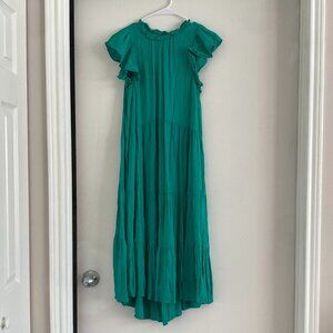 Pinch Green Rayon Tiered Maxi Dress w/ Pockets – Women’s Size S